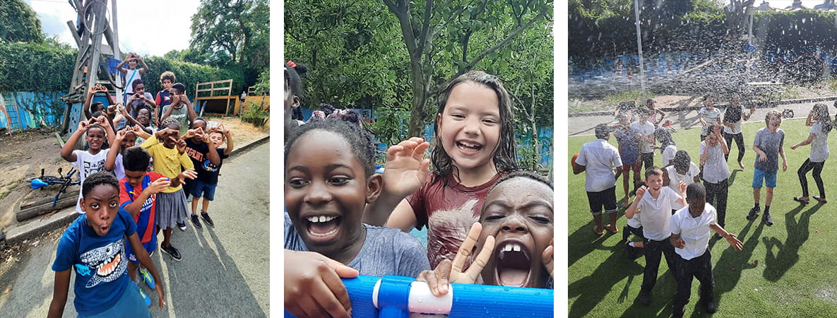 Image of children enjoying the facilities at the Triangle Adventure Playground