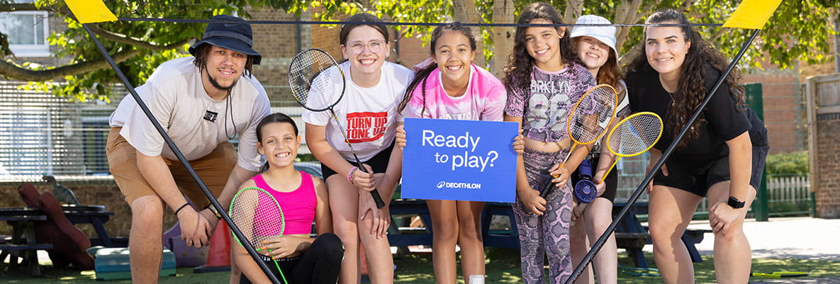 Picture of a group of young people participating in sports