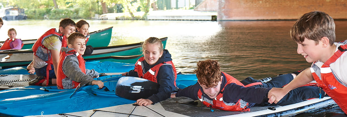 Berkeley Foundation partner youth group enjoying waters sports