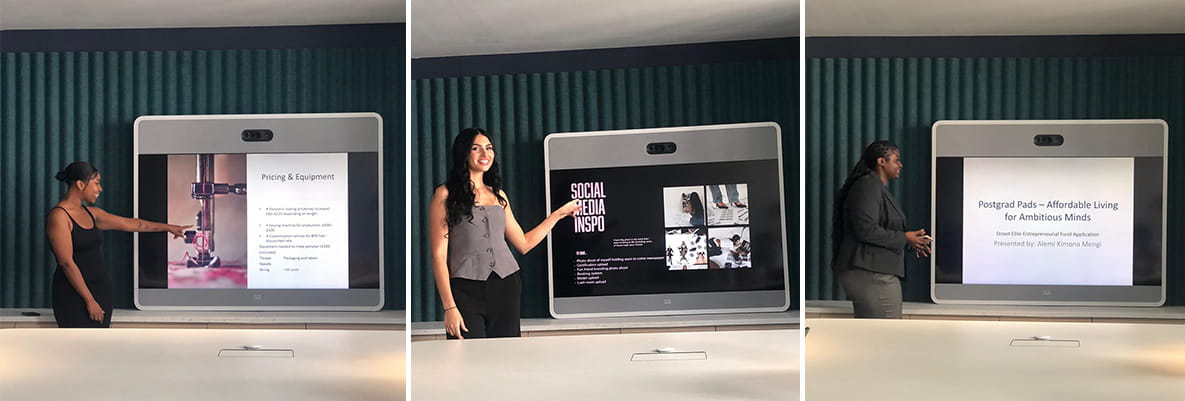 A montage of images of Street Elite Graduates showing their presentation