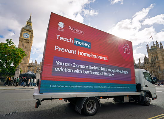 Berkeley Foundation lorry driving through central London