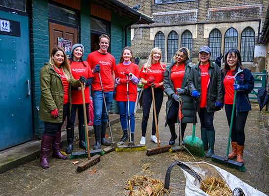 An Image of Berkeley Foundation Volunteers at Vauxhall City Farm