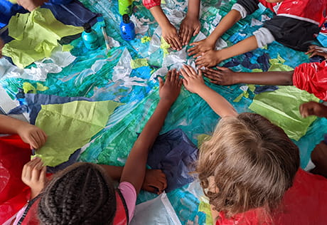 Berkeley Foundation partners, group of children playing