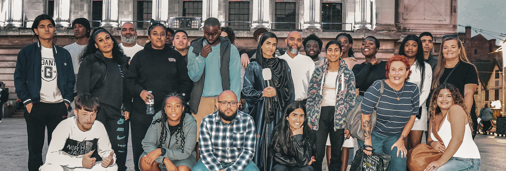 Members from the charity Social Ark posing for a large group photo